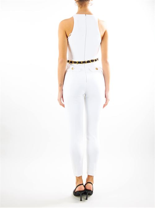 Double layer cr?pe jumpsuit with chain belt Elisabetta Franchi ELISABETTA FRANCHI | Jumpsuits | TUT1041E2360
